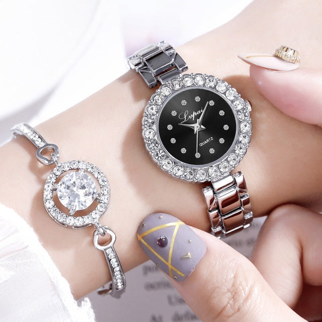 Watches-Set Bangle Clock Bracelet Wrist-Watch
