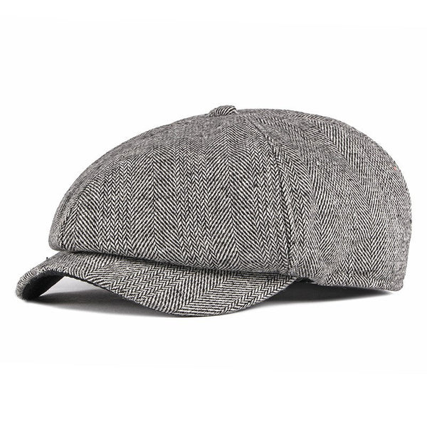 Vintage octagonal hat middle-aged and elderly warm cap