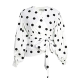 Women Shirts Floral Black Office Quatily Clothes Collar Neck