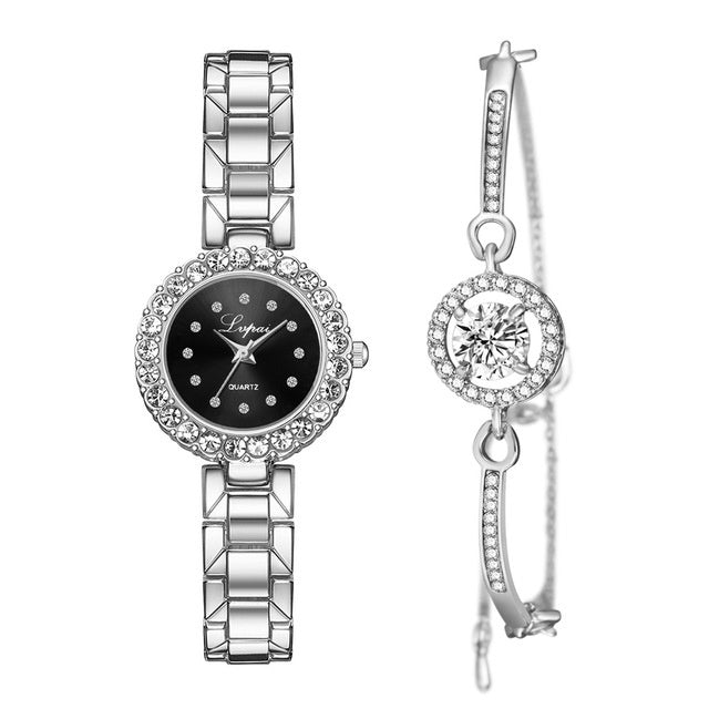 Watches-Set Bangle Clock Bracelet Wrist-Watch