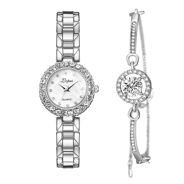 Watches-Set Bangle Clock Bracelet Wrist-Watch