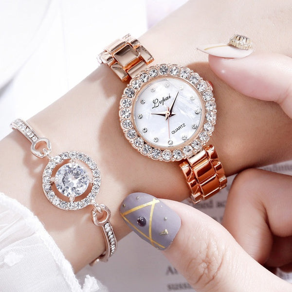 Watches-Set Bangle Clock Bracelet Wrist-Watch