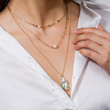 Fashion Personality Natural Pearl Necklace woman simple assorted abalone Shell multi-layer chain accessories
