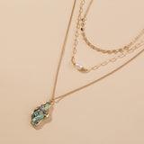 Fashion Personality Natural Pearl Necklace woman simple assorted abalone Shell multi-layer chain accessories