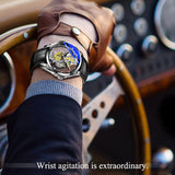 Men Watch Skeleton Automatic Quartz Watch Gold